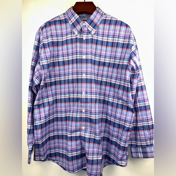 Brooks Brothers Shirt The Original‎ Polo XL Plaid Non Iron - Picture 2 of 9